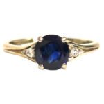 Sapphire and Diamond Three Stone Ring - 1.65 ct.