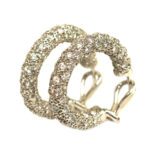White Gold Inside Out Diamond Hoop Earrings - 7.00 ct TW