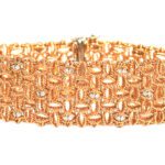 Roberto Coin Barocco Rose Gold Diamond Wide Bracelet 0.92ct.