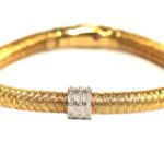 Roberto Coin Woven Silk Two Tone Diamond Bracelet