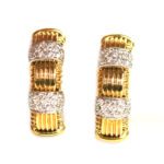Roberto Coin Apassionata Two Tone Diamond Hoop Earrings