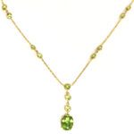Yellow Gold Peridot Necklace