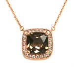 Smoky Quartz and Diamond Rose Gold Pendant - 0.20ct. TW