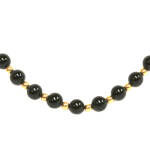 Black Onyx and Yellow Gold Bead Necklace