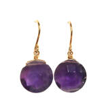 Sterling Yellow Gold Vermeil Amethyst Dangle Earrings