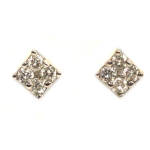 White Gold Diamond Cluster Earrings - 0.40ct TW