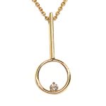 Yellow Gold Diamond Circle Pendant - 0.10ct