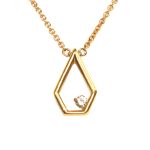 Yellow Gold Framed Diamond Pendant - 0.10ct.