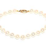 7mm Cultured Pearl Bracelet 14kt Yellow Gold Clasp 7.25" Long