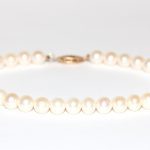 6mm Freshwater Pearl Bracelet 14kt Yellow Gold Clasp 7.5" Long
