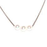 Princess Pearl 3 Bead Starter Necklace 18" Sterling Silver Chain