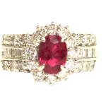 White Gold Ruby and Diamond Ring - 1.40ct