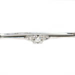 Antique White Gold Diamond Bar Pin - 0.14ct