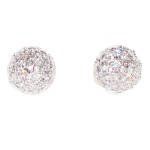 Pave Diamond Dome Cluster Earrings - 1.75ct TW