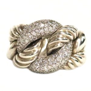 David Yurman - Sterling Diamond Belmont Curb Link Ring