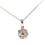 White Gold Diamond Cluster Pendant 0.60ct TW