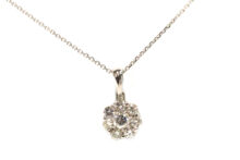 White Gold Diamond Cluster Pendant 0.60ct TW